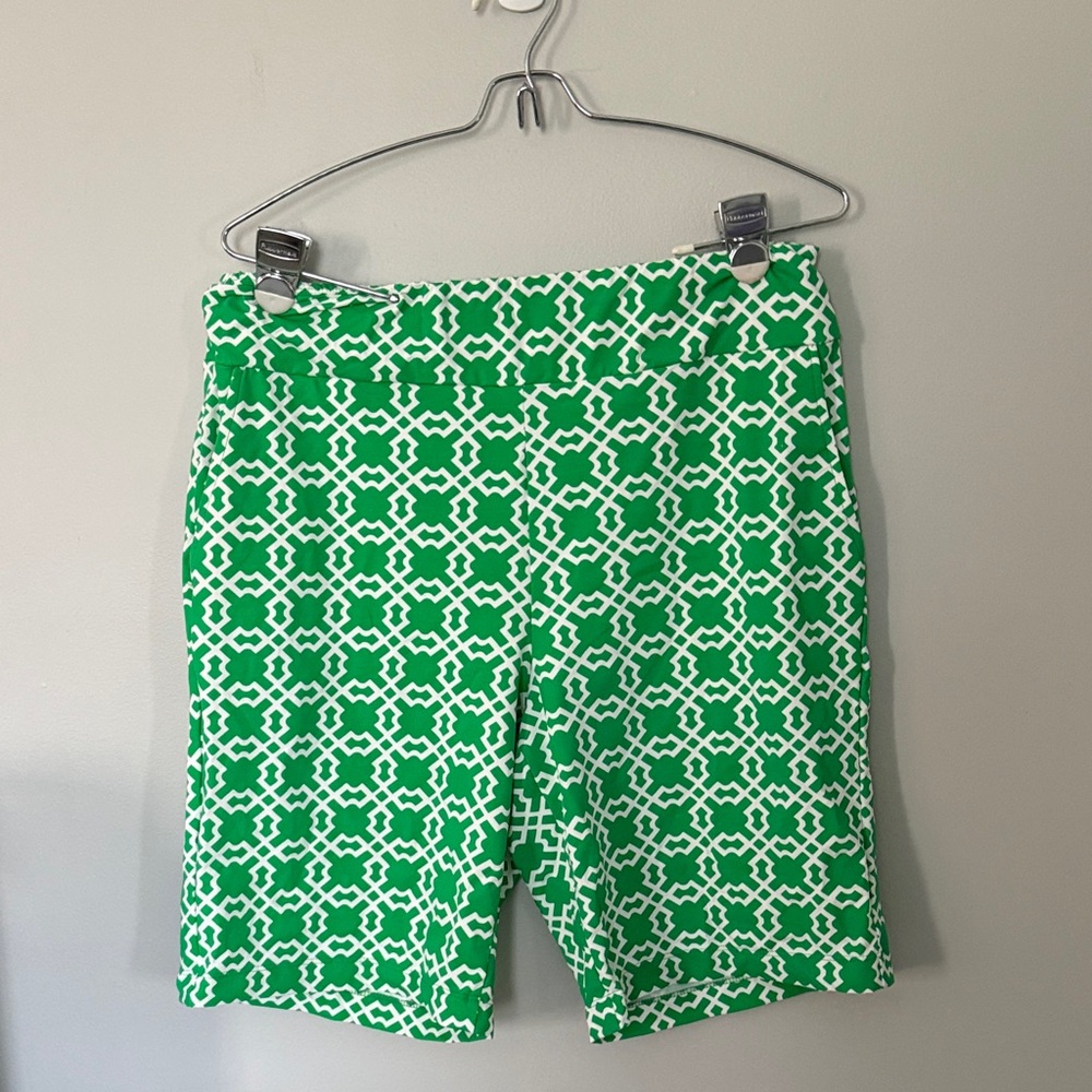 Katherine Way Vibrant Green Geometric Shorts